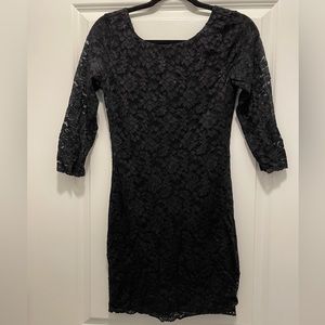 Black Lace Mini-Dress